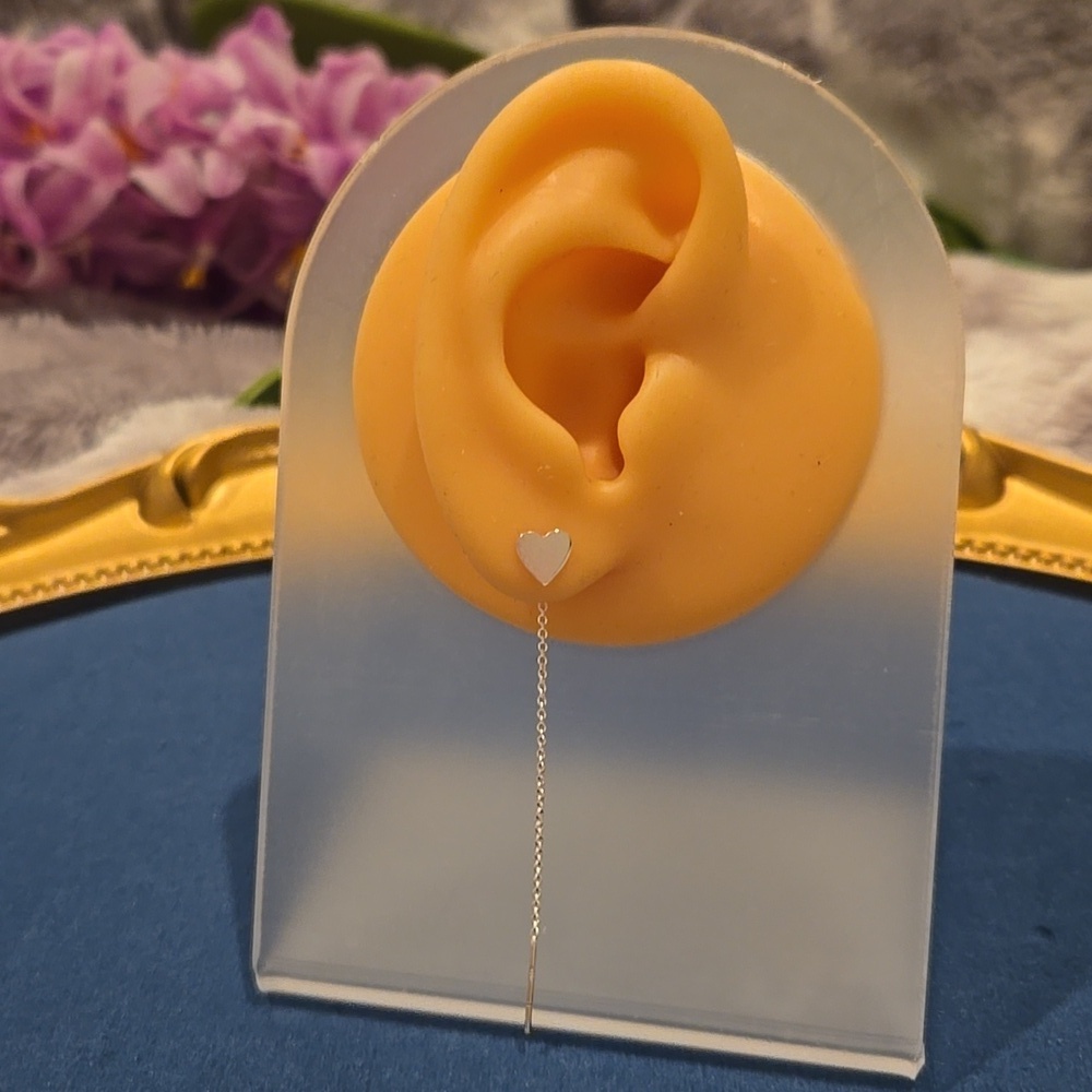 Sterling Silver Thread Heart Drop Earrings Brand New In Box